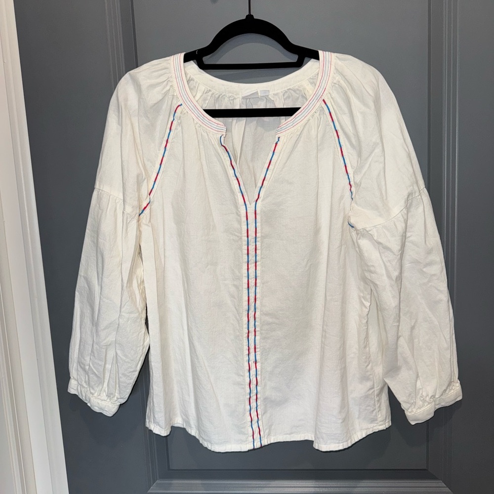 GAP Peasant Embroidered Blouse